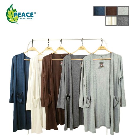 PEACE Muslimah Korea Style Cotton Solid Tops Long Sleeve Sun Protection Jacket Cardigans Coat
